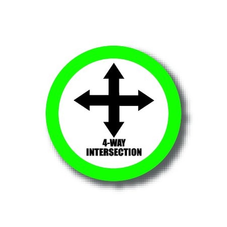 Ergomat 16in CIRCLE SIGNS - 4-Way Intersection DSV-SIGN 256 #0296 -UEN